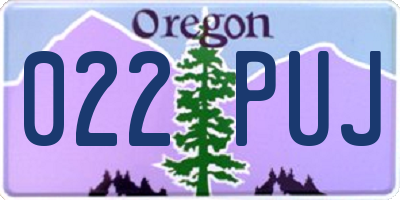 OR license plate 022PUJ