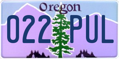 OR license plate 022PUL