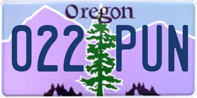 OR license plate 022PUN
