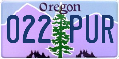 OR license plate 022PUR