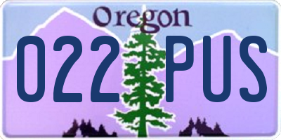 OR license plate 022PUS