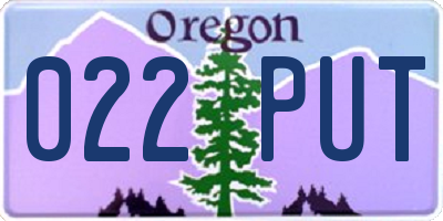 OR license plate 022PUT