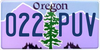 OR license plate 022PUV