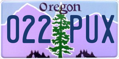 OR license plate 022PUX
