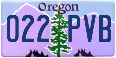 OR license plate 022PVB