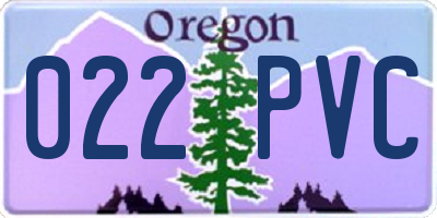 OR license plate 022PVC