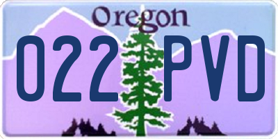 OR license plate 022PVD