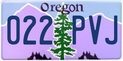 OR license plate 022PVJ