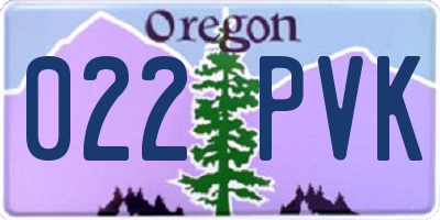 OR license plate 022PVK