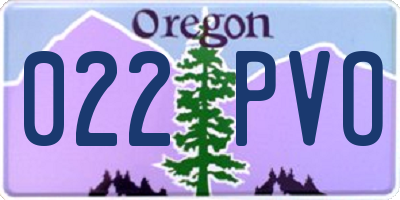 OR license plate 022PVO