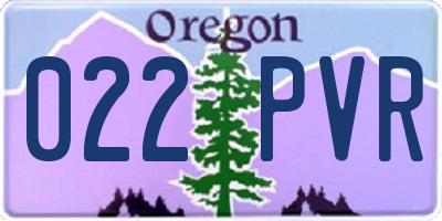 OR license plate 022PVR