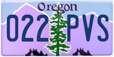 OR license plate 022PVS