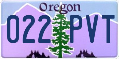 OR license plate 022PVT