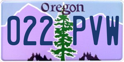 OR license plate 022PVW
