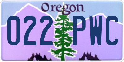 OR license plate 022PWC