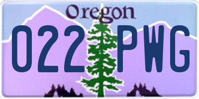 OR license plate 022PWG