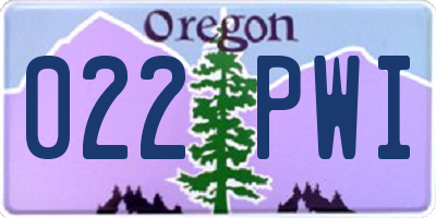 OR license plate 022PWI