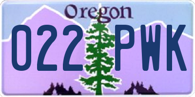 OR license plate 022PWK