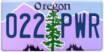 OR license plate 022PWR