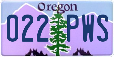 OR license plate 022PWS