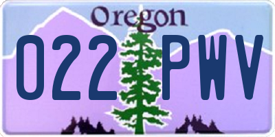 OR license plate 022PWV