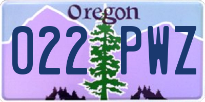 OR license plate 022PWZ