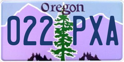 OR license plate 022PXA