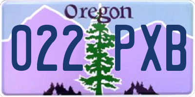 OR license plate 022PXB