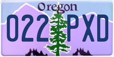 OR license plate 022PXD