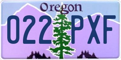 OR license plate 022PXF