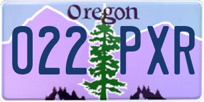 OR license plate 022PXR