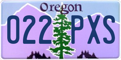 OR license plate 022PXS
