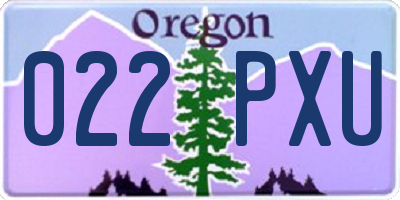 OR license plate 022PXU