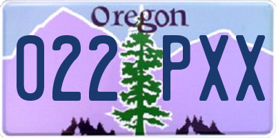 OR license plate 022PXX