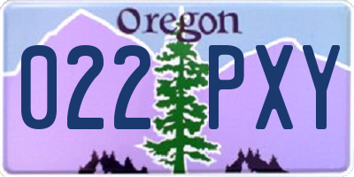 OR license plate 022PXY