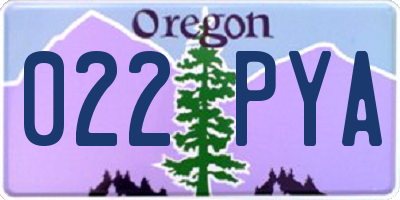 OR license plate 022PYA