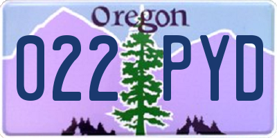 OR license plate 022PYD