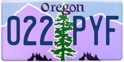 OR license plate 022PYF