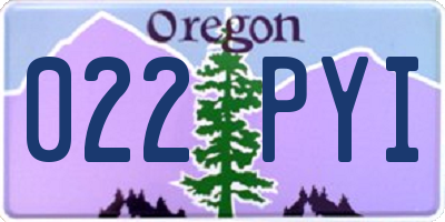 OR license plate 022PYI