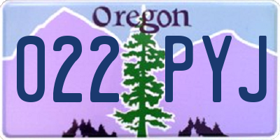 OR license plate 022PYJ