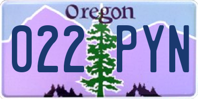 OR license plate 022PYN