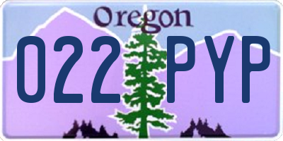 OR license plate 022PYP