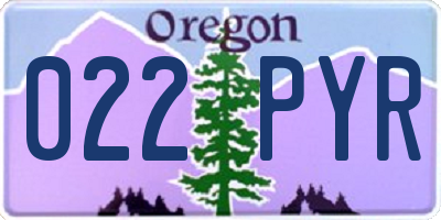 OR license plate 022PYR