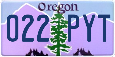 OR license plate 022PYT