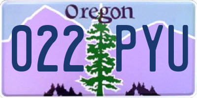 OR license plate 022PYU