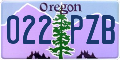 OR license plate 022PZB