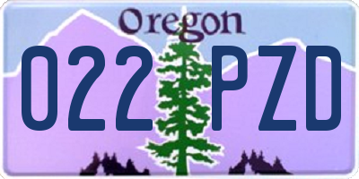 OR license plate 022PZD