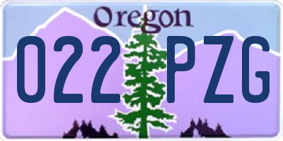 OR license plate 022PZG