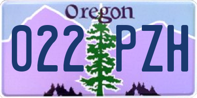 OR license plate 022PZH