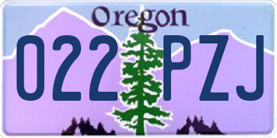 OR license plate 022PZJ